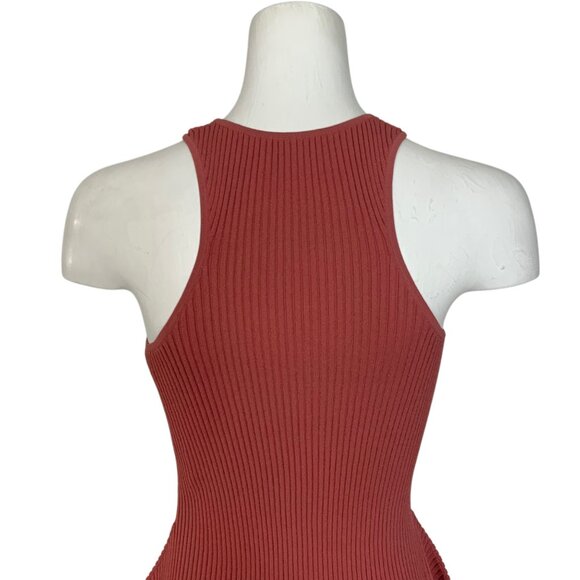 Cinq A Sept Ellen Knit Tank Top M Rosewood Handkerchief Ribbed - Picture 7 of 12